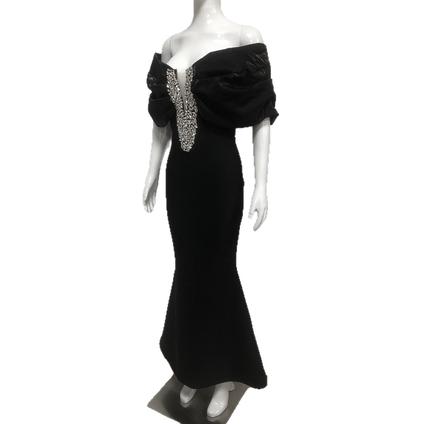 High-grade Halter Rhinestone Bow Slim Fit Bandage One-piece Dresses