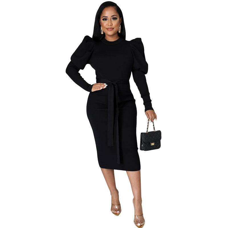 Women's Long-sleeved Autumn Elegant Slim Fit Petite Dress