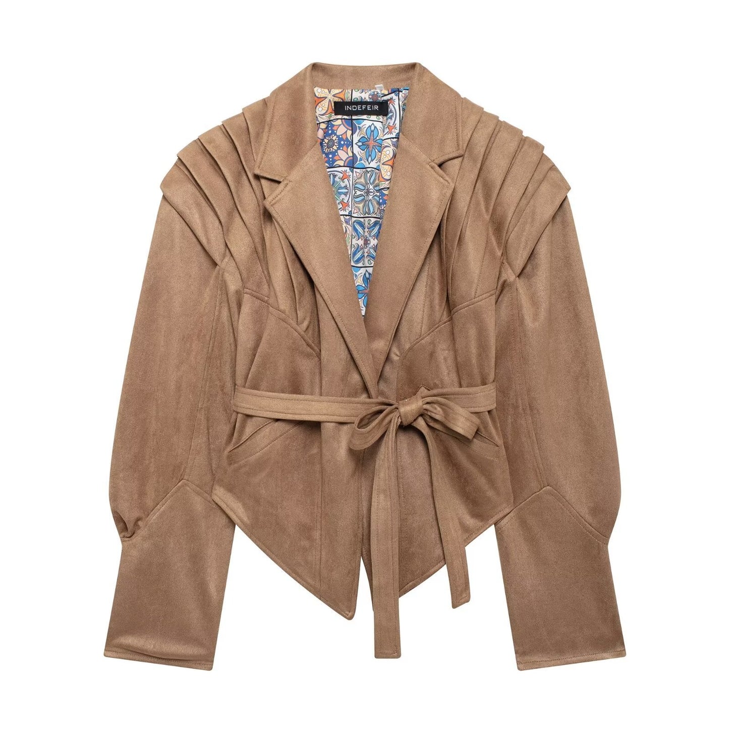 Women's Slouchy Street Fashion Waist Belt Jackets