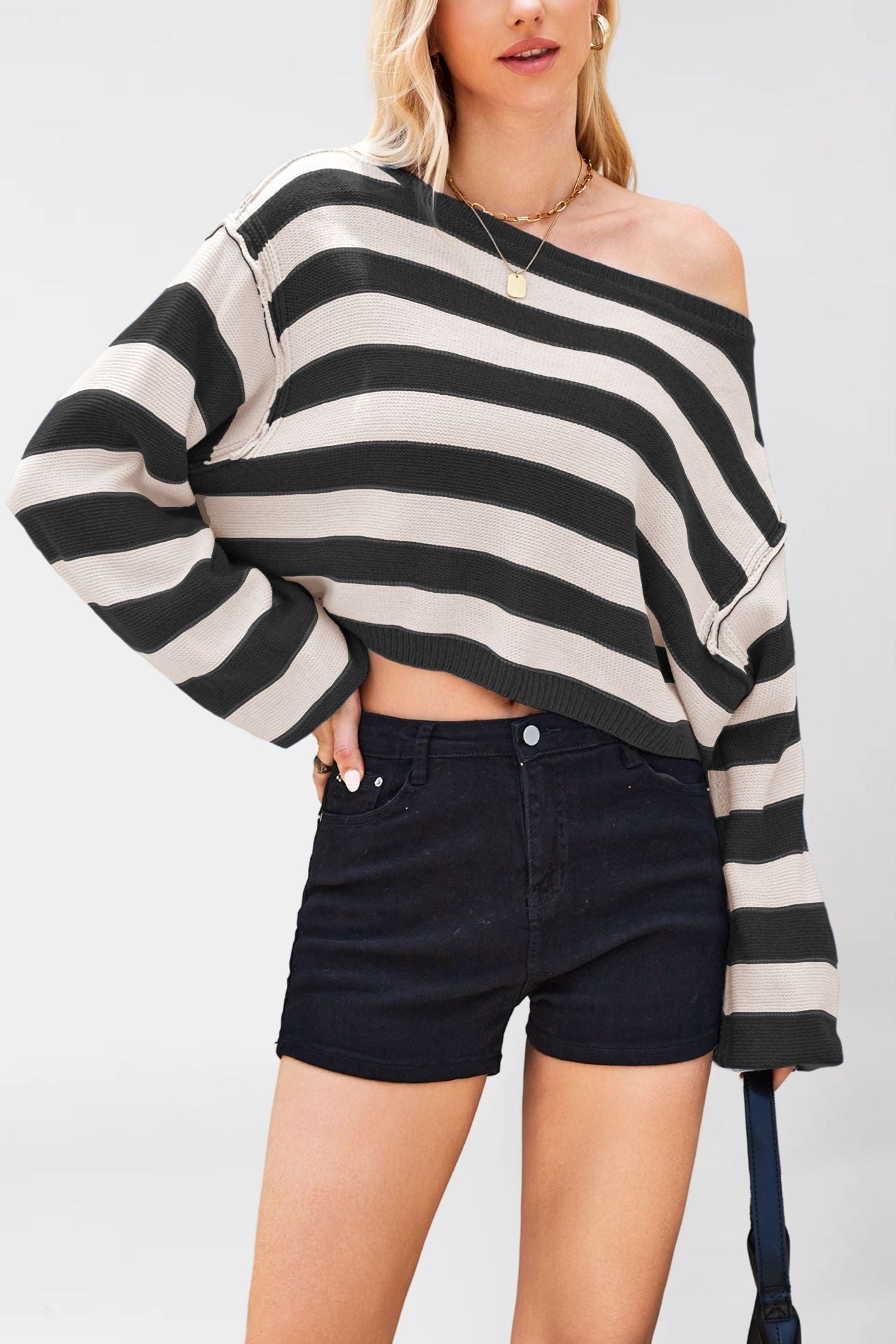 Women's Glamorous Trendy Pullover Striped Loose Sweaters