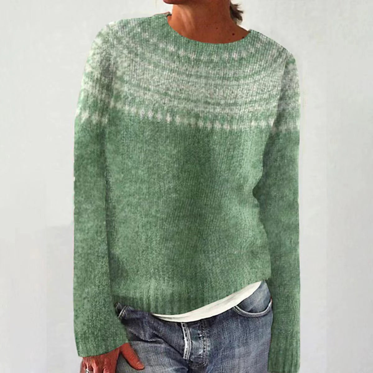 Women's Round Neck Multicolor Loose Fashion Pullover Sweaters