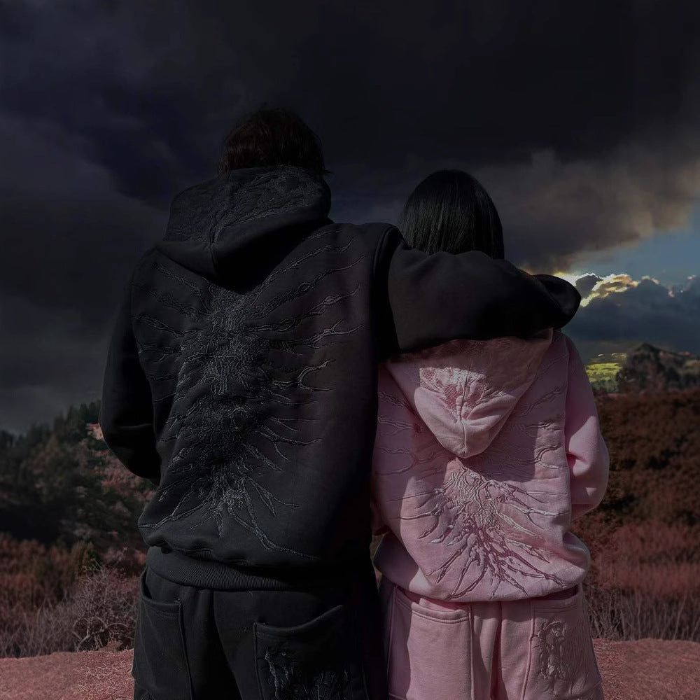 Women's & Men's & Street Retro Hip Hop Embroidery Personality Sweaters