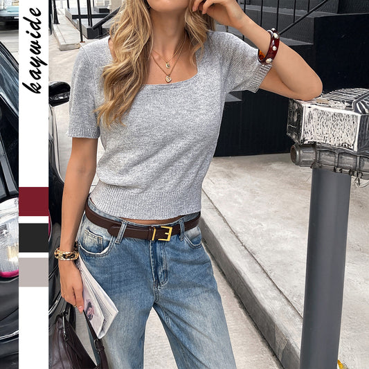 Women's Elegant Style Woolen Round Neck Sleeve Sweater