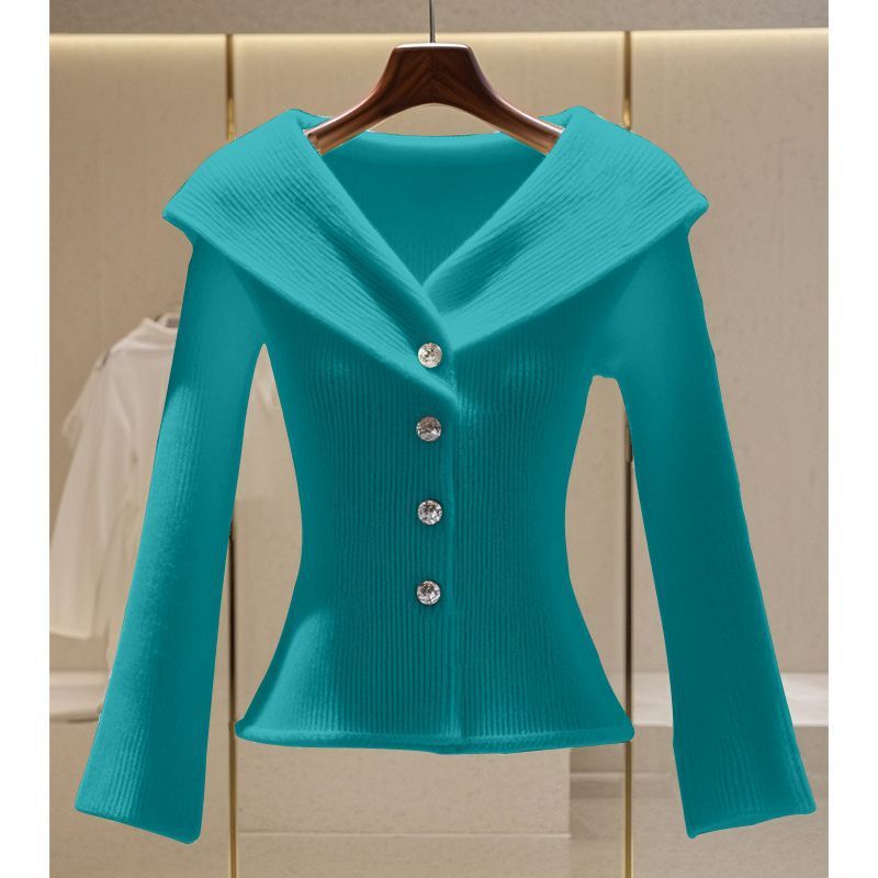 Classic Style Solid Color Advanced Design Niche Women's Sweater