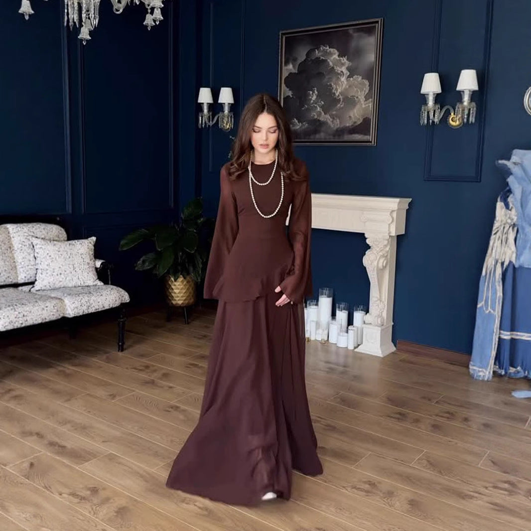 Women's Soft Elegant Graceful Long Sleeve Dress Dresses