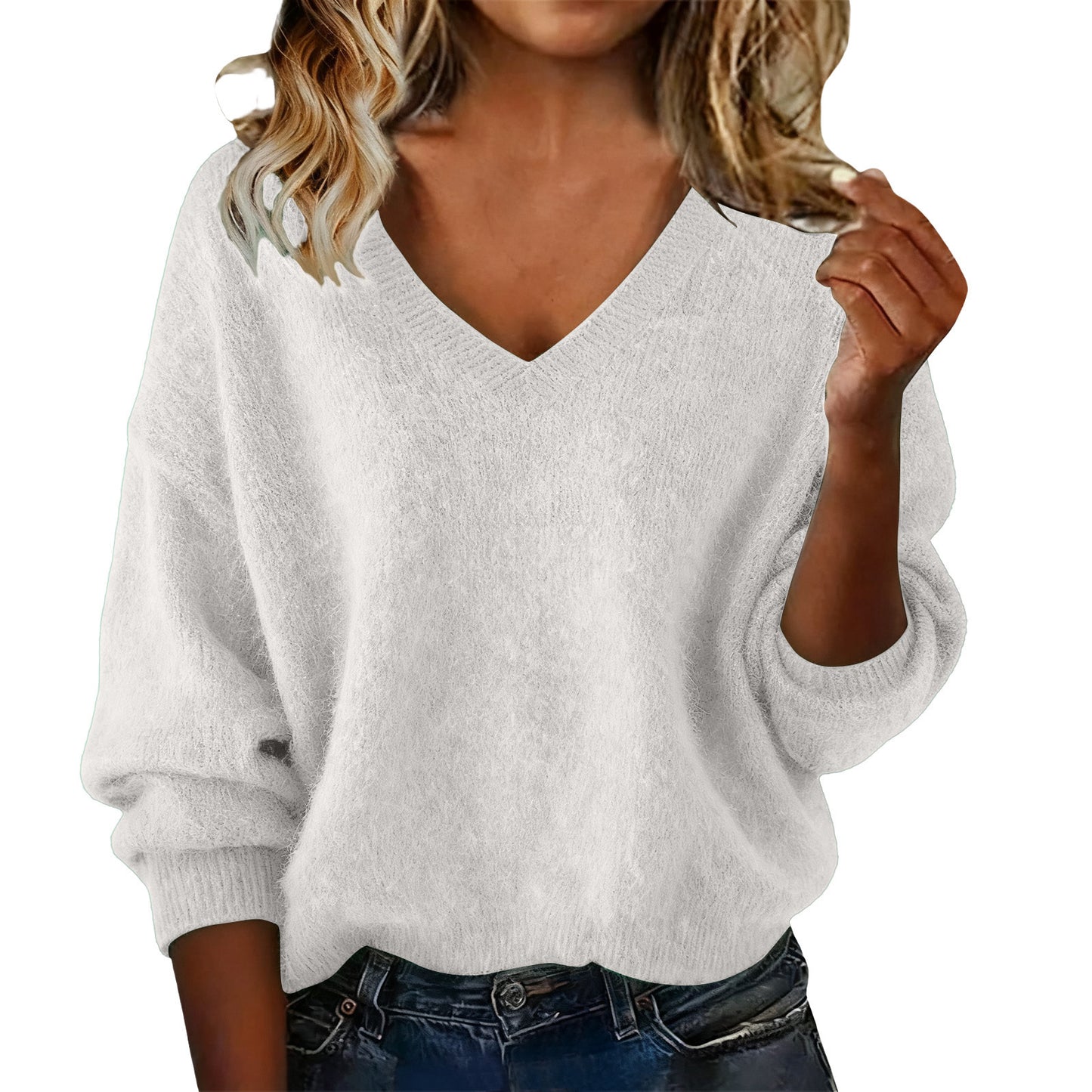 Women's Fashion Soft Loose Solid Color Casual Long Sweater