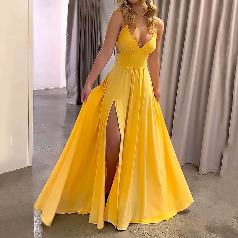 Women's Wear Summer Brace Exposed Back Long Dress