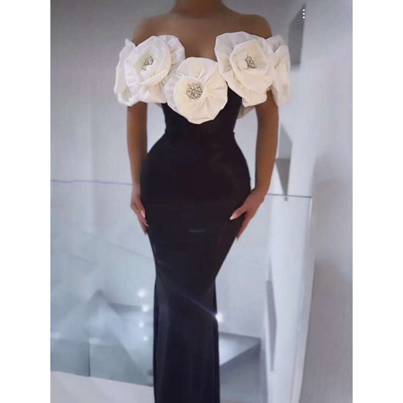 Women's Summer White Flower Bandage One-piece Dress Dresses