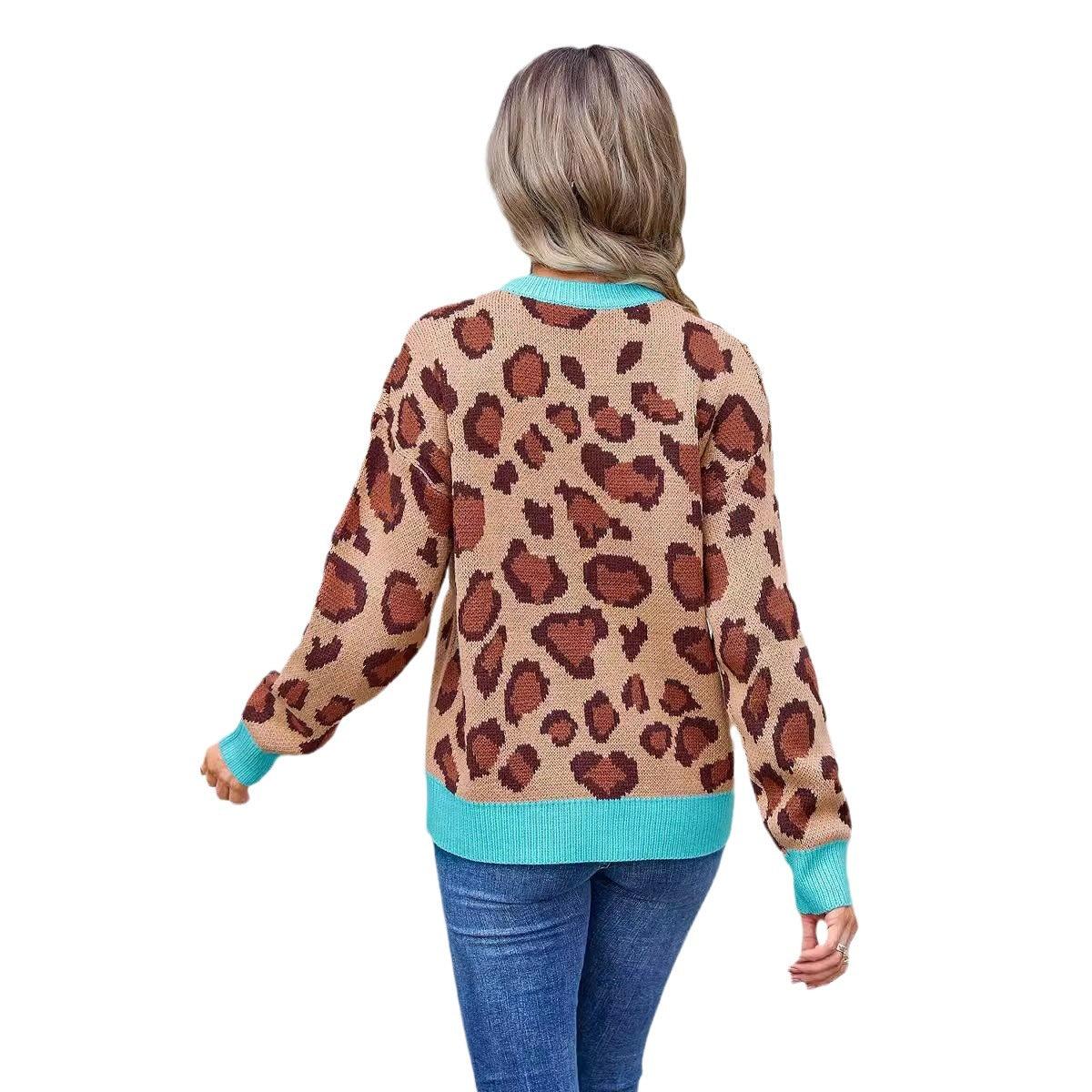 Charming Women's Spring Printed Pullover Flower Sweaters