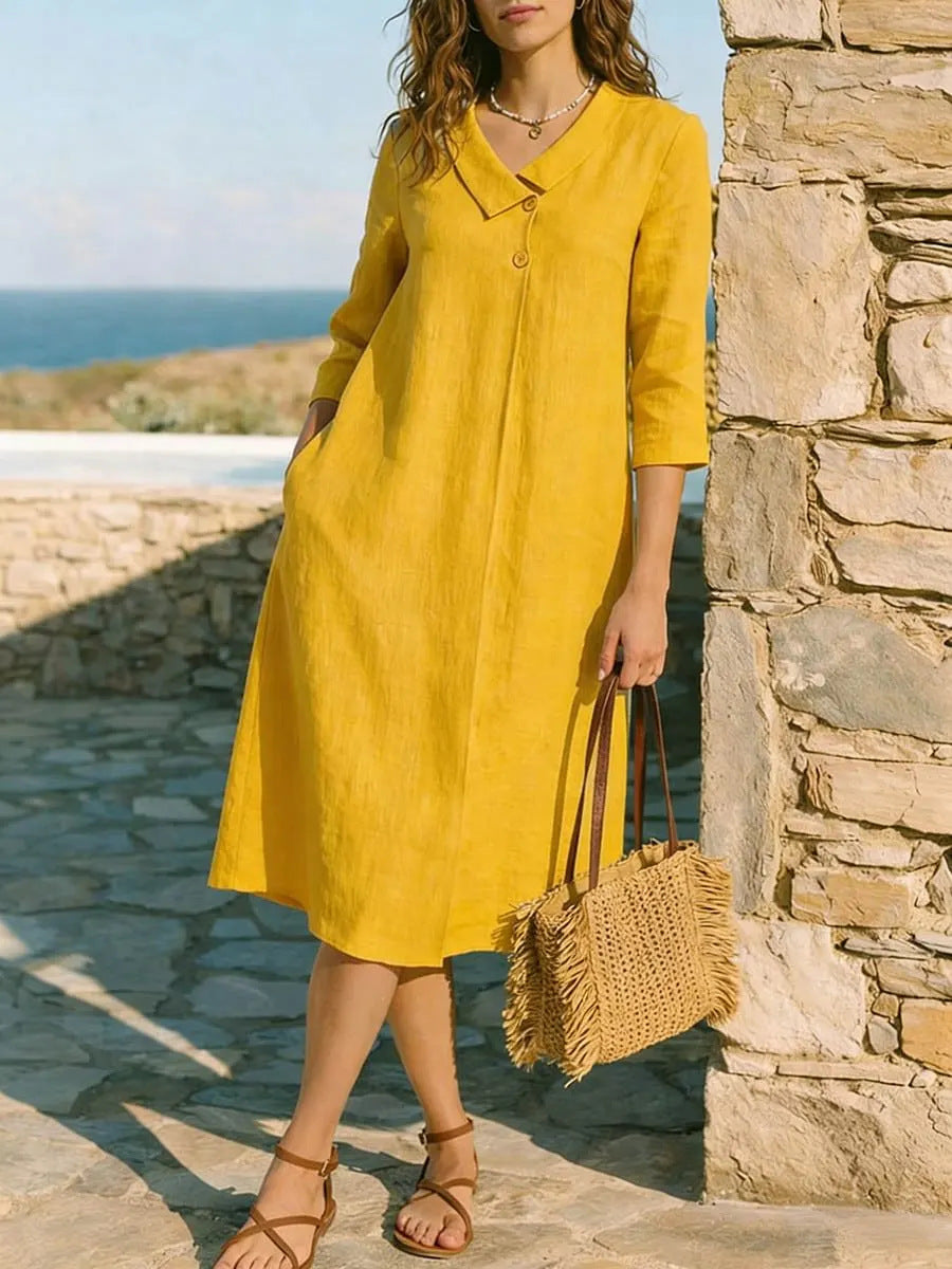 Women's Linen Irregular Small Collar Button For Suits