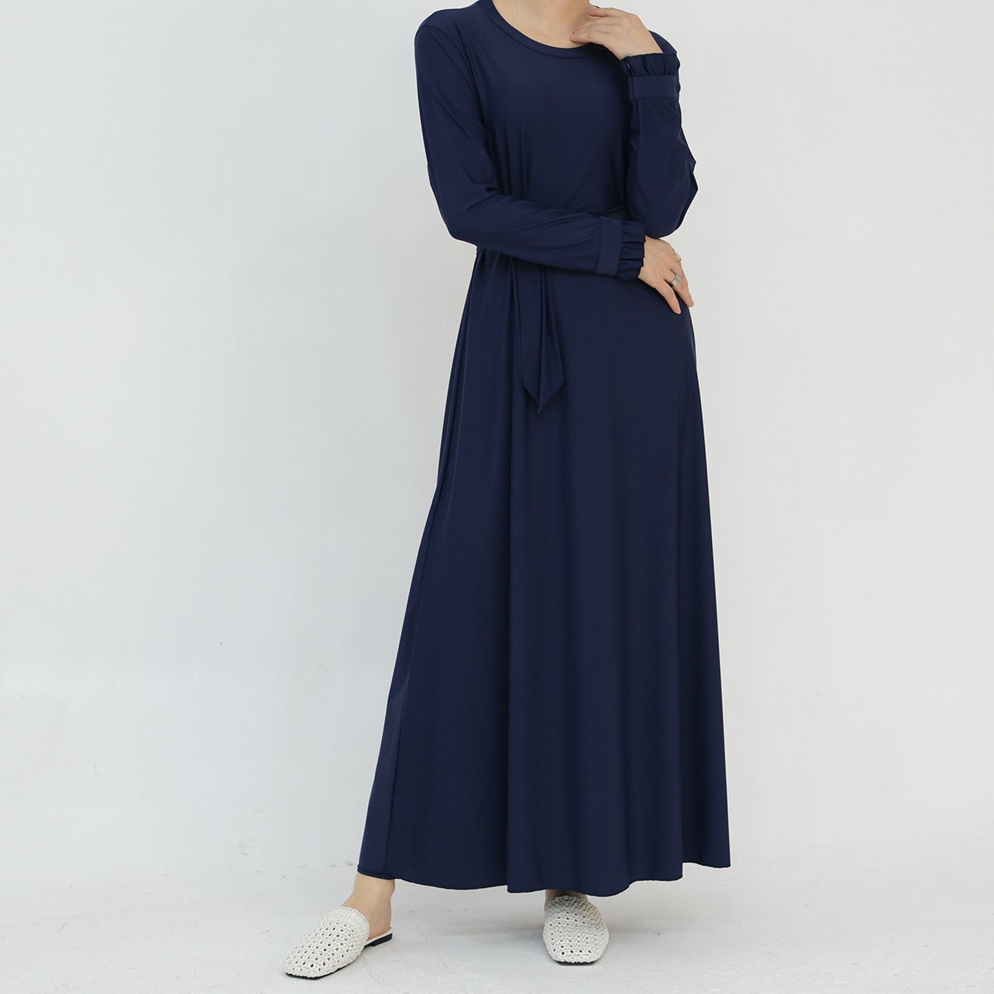 Conservative Solid Color Split Two-piece Swimsuit Dresses