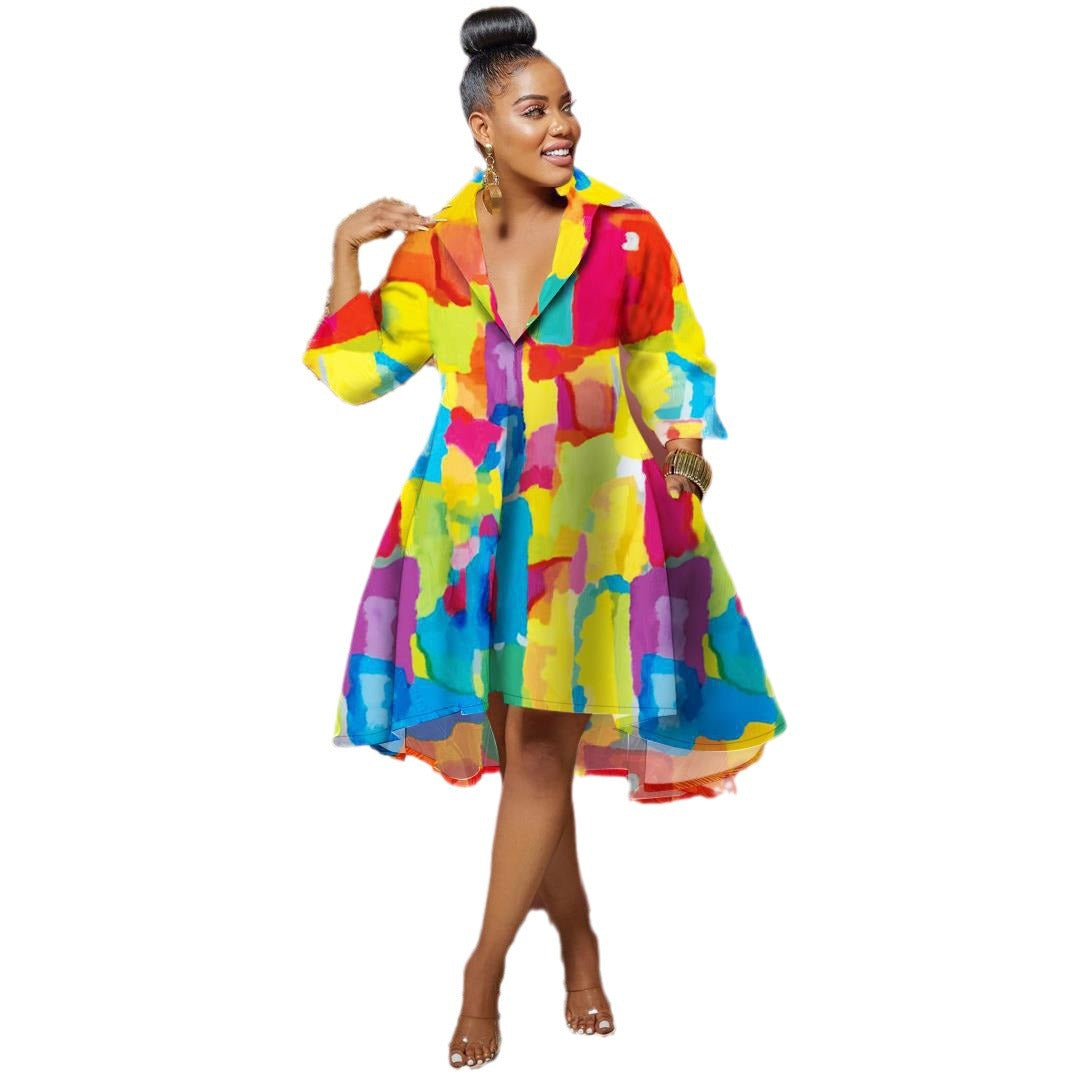 Deep Lapel Color Dress Nightclub Uniforms Uniform