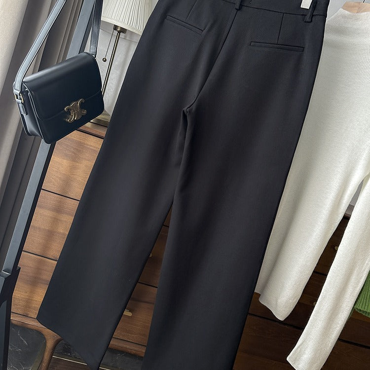 Women's Waist Slimming Thick Stretch Loose Straight Pants