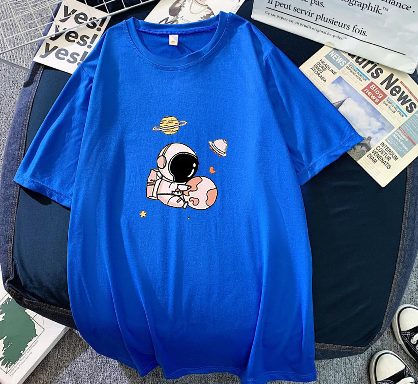 Women's T-shirt Summer Letters Korean Style Loose Blouses