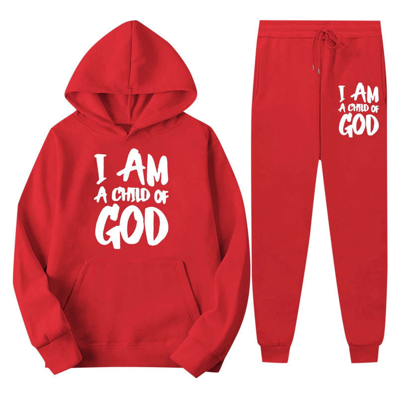 Women's Brushed Hoody Letter Printed Hoodie Fashion Casual Suit