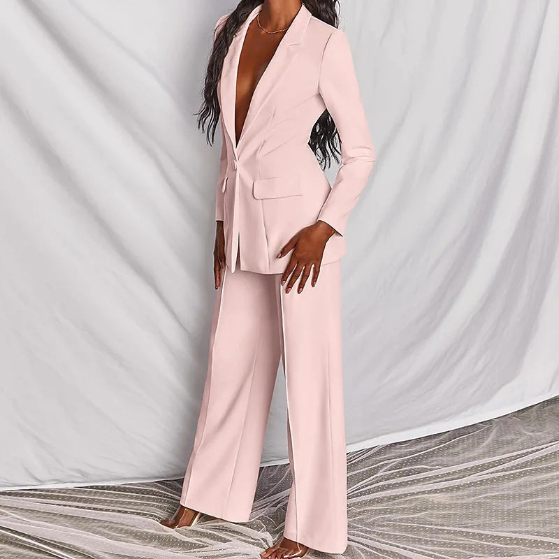 Pretty Elegant Women's Business Long-sleeved Trousers Fashion Casual Suit