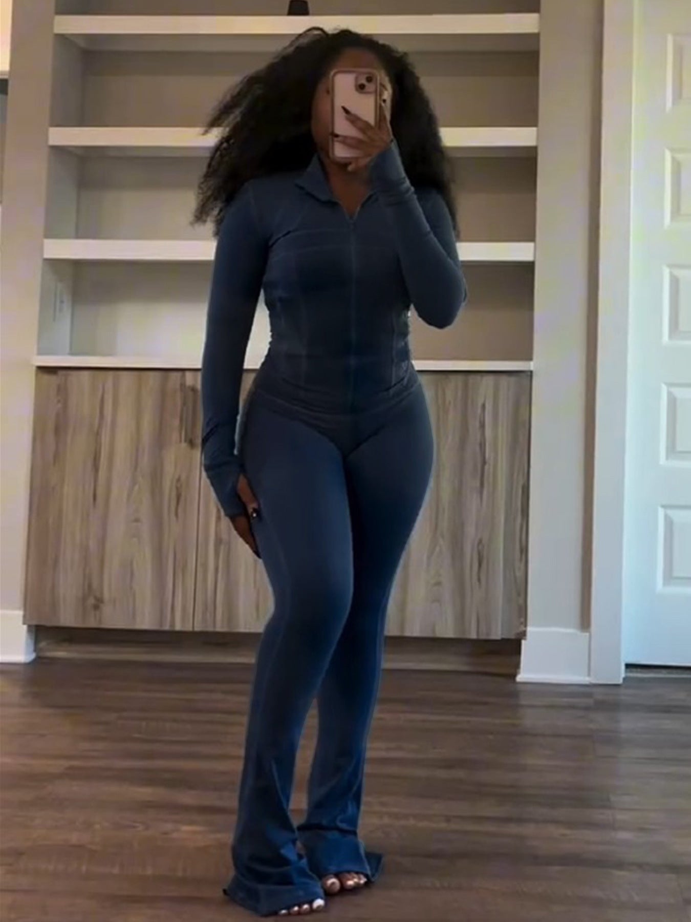 Women's Sports Leisure Sexy Tight Long-sleeved Horn Fashion Casual Suit