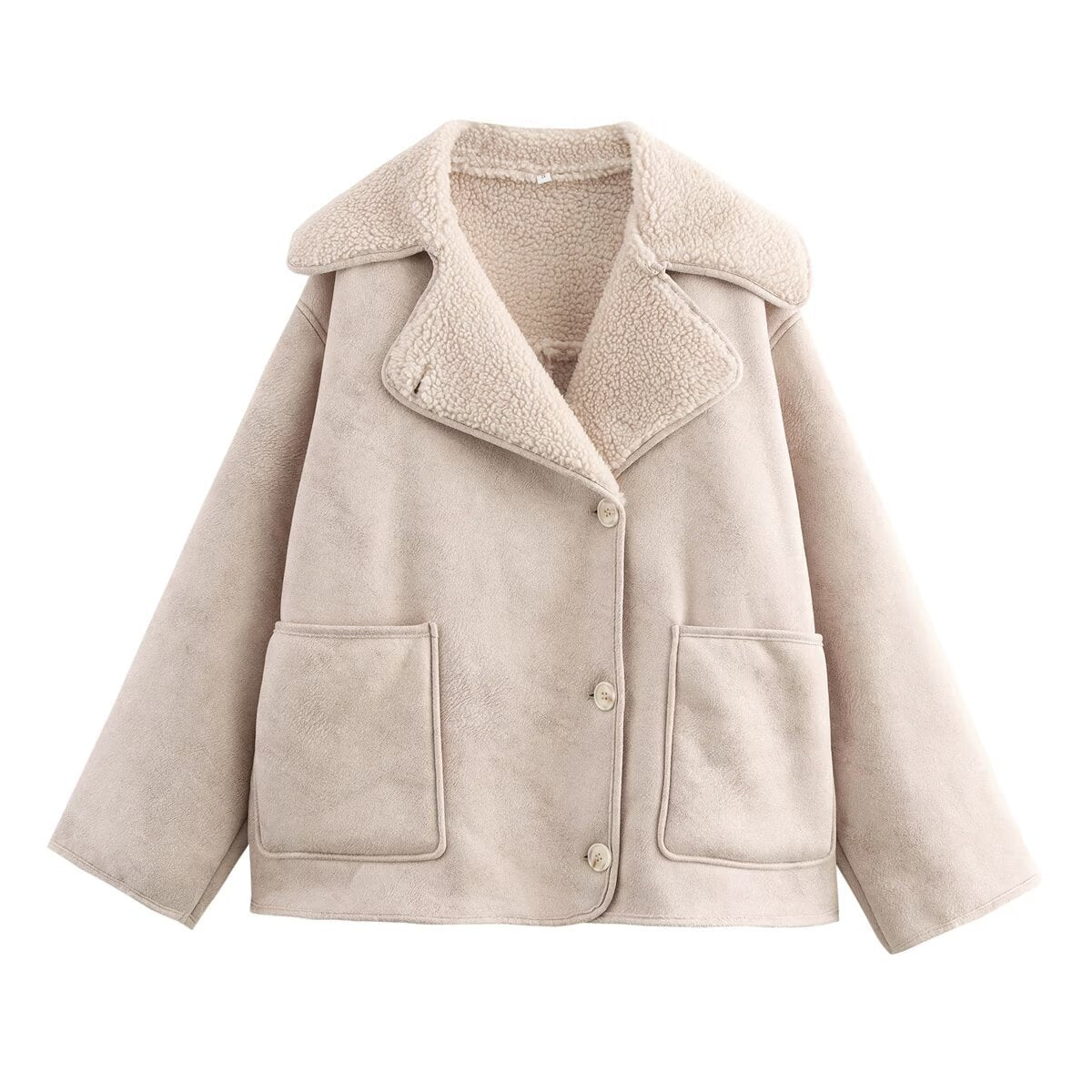 Women's Autumn Fashion Polo Collar Three-color Fur Jackets
