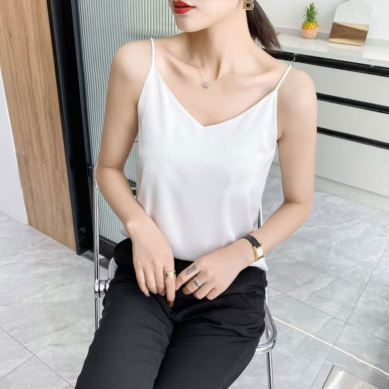 Elegant Inner Match Business Bottoming Solid Blouses