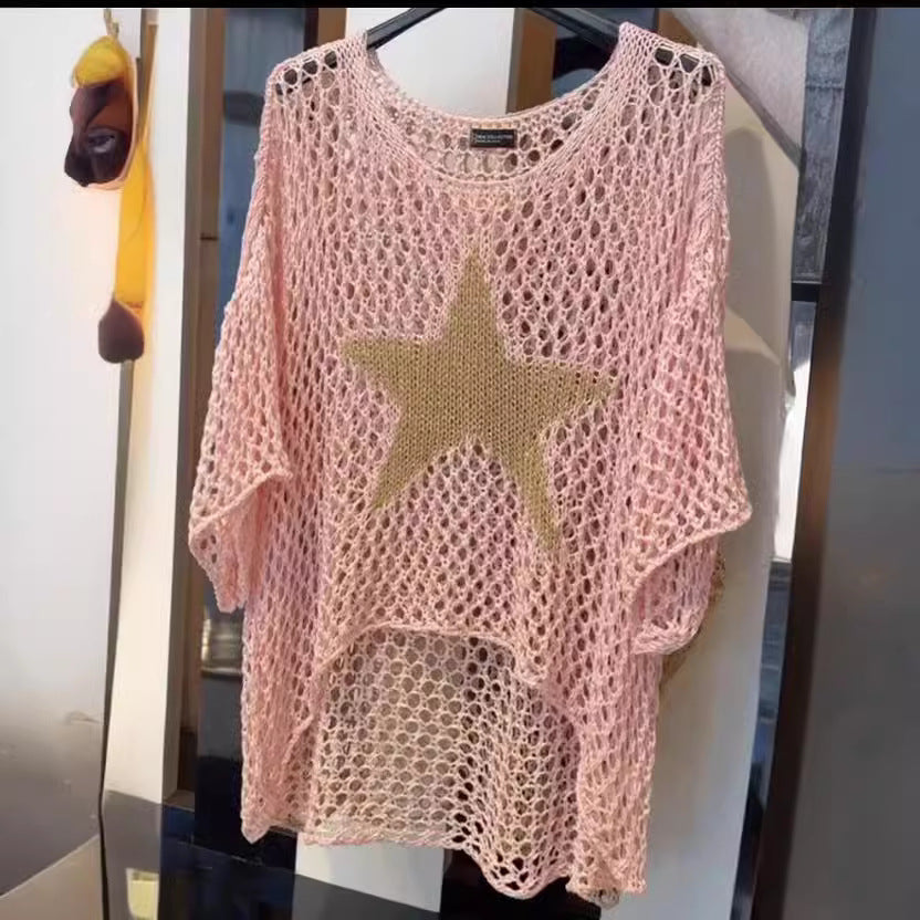 Women's Round Neck Commuter Elegant Cropped Sleeves For Air Conditioned Women's Sweater
