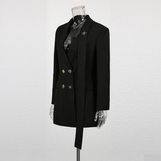 Women's Figure Flattering Fashion Design Metal Button Blazers