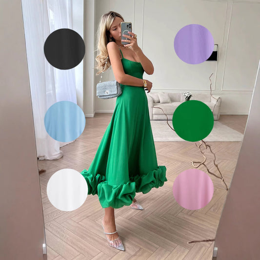 Women's Suspender A- Line Flower Large Dress Dresses
