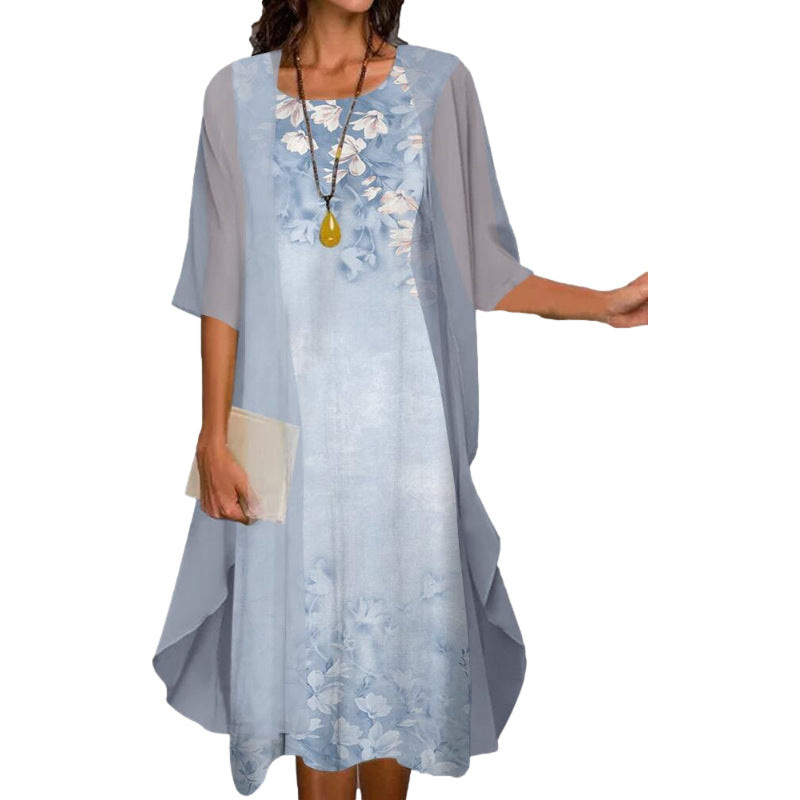 Women's Summer Casual Dress Two-piece Set Flowers Dresses