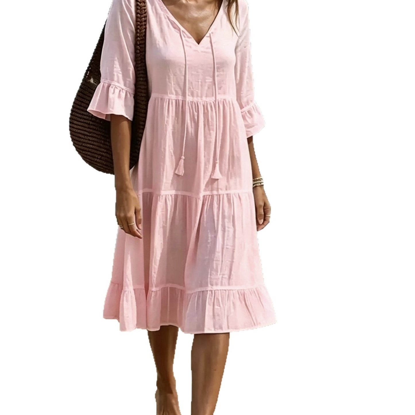 Women's Autumn Layered Fashion Loose Vacation Dress