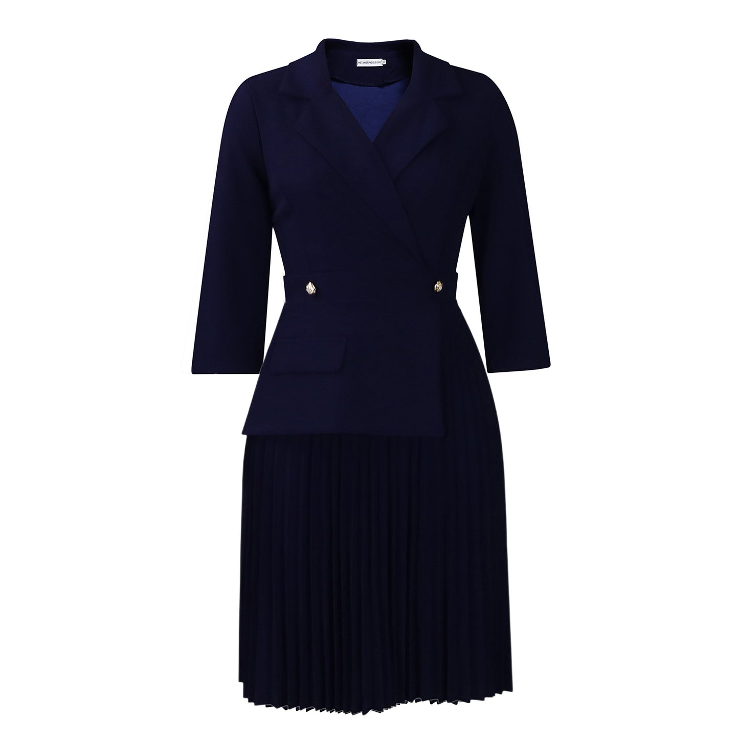 Women's Autumn Fashion Elegant Collar Solid Color Pleated Suits