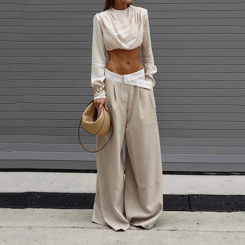 Autumn Fashion Solid Color High Waist Suits