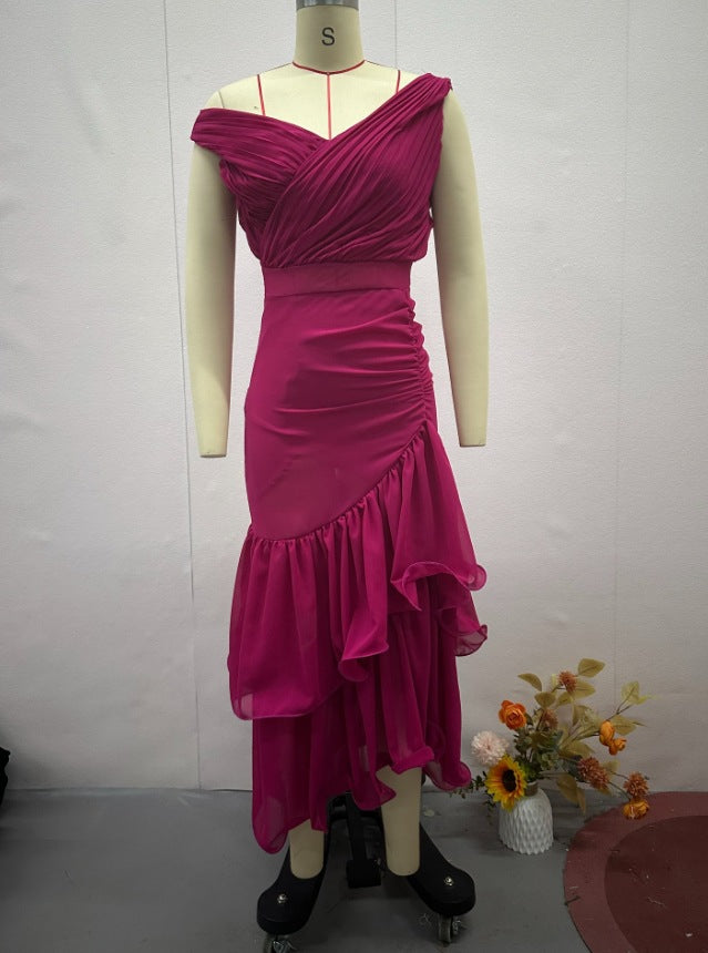 Women's Style Solid Color High Waist Slim Dresses