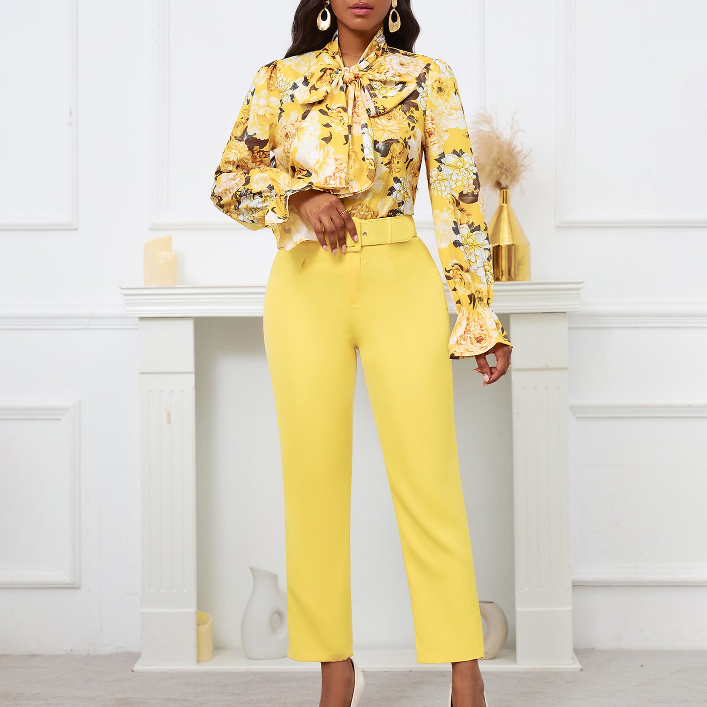 Printed Lace Up Long Sleeve High Suits