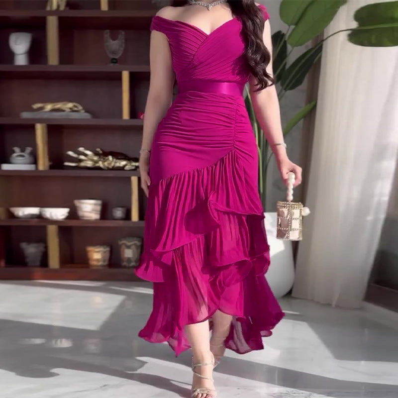 Women's Style Solid Color High Waist Slim Dresses