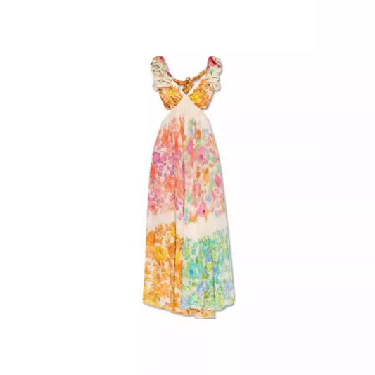 Temperament Flying Sleeves Slimming Mid-length A- Line Printed Dresses