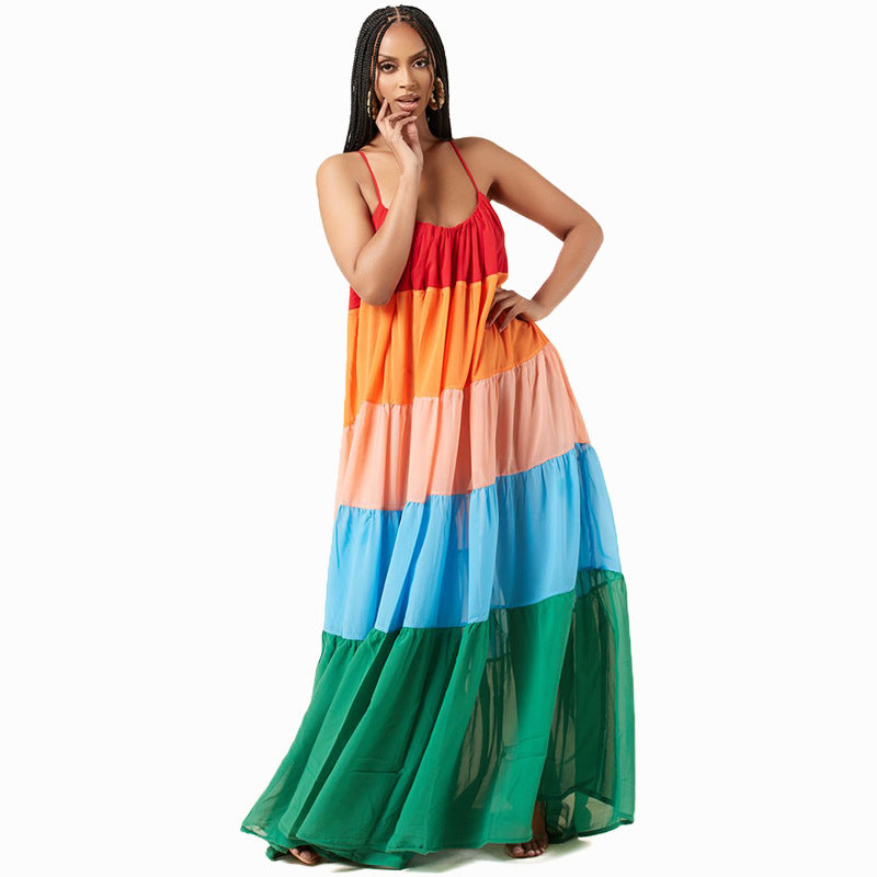 Women's Suspender Loose Fairy Summer Long French Dress
