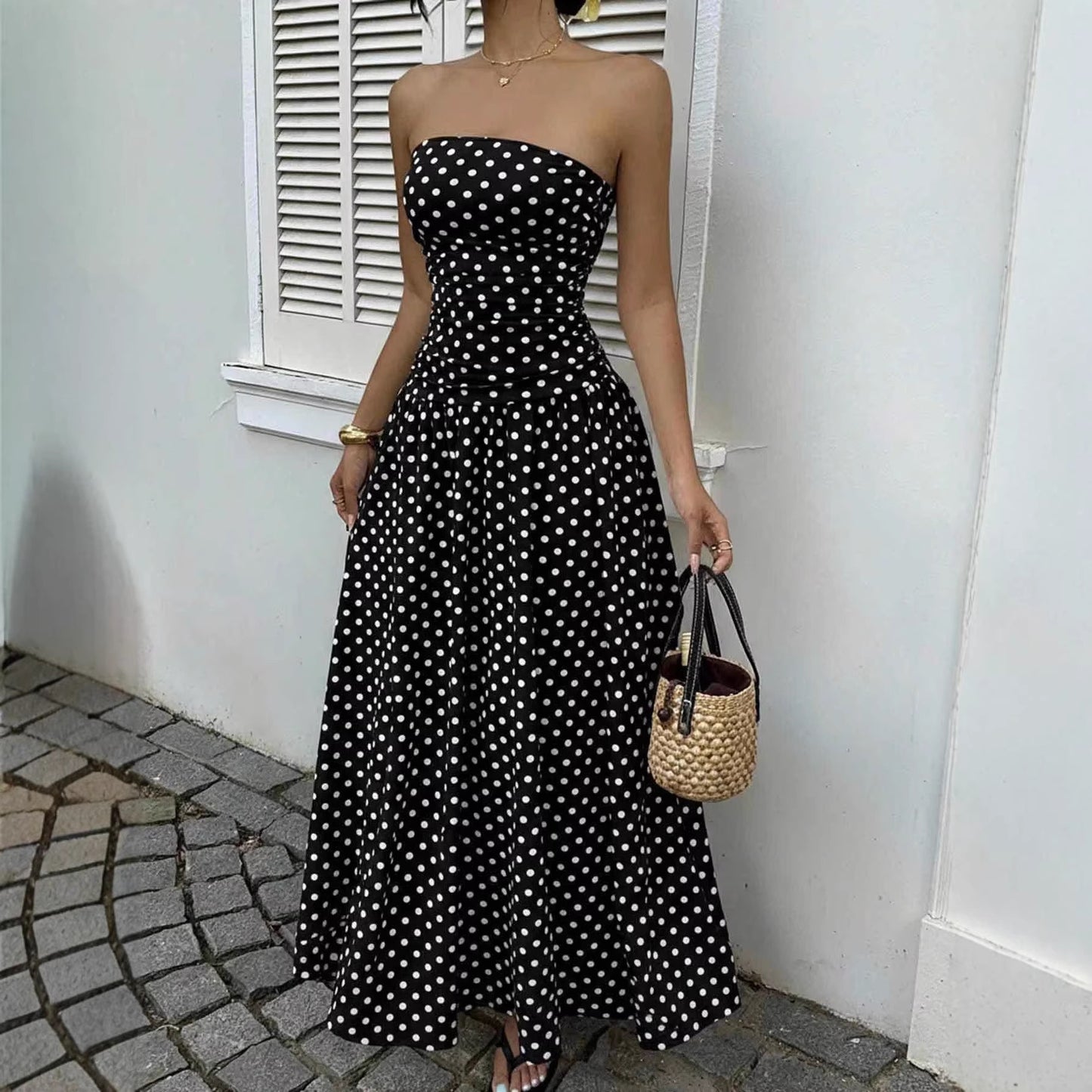 Sexy Polka Dot Elegant Waist Slimming Dress