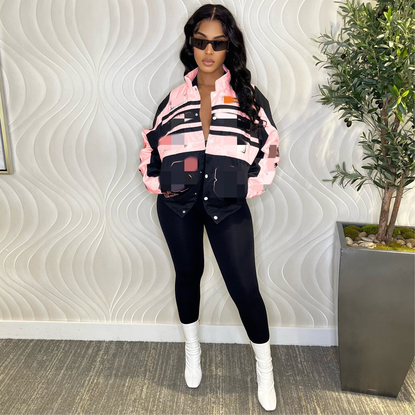 Women's Detachable Hot Motorcycle Printed Cool Silk Jackets