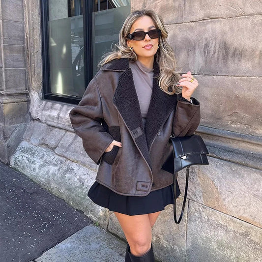 Women's Unique Loose Fur Thermal Clothes Jackets