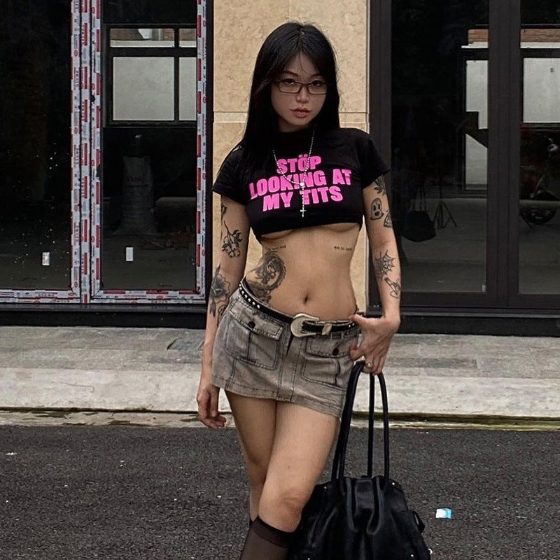 Women's Autumn Hot Cropped T-shirt Casual Slim Blouses