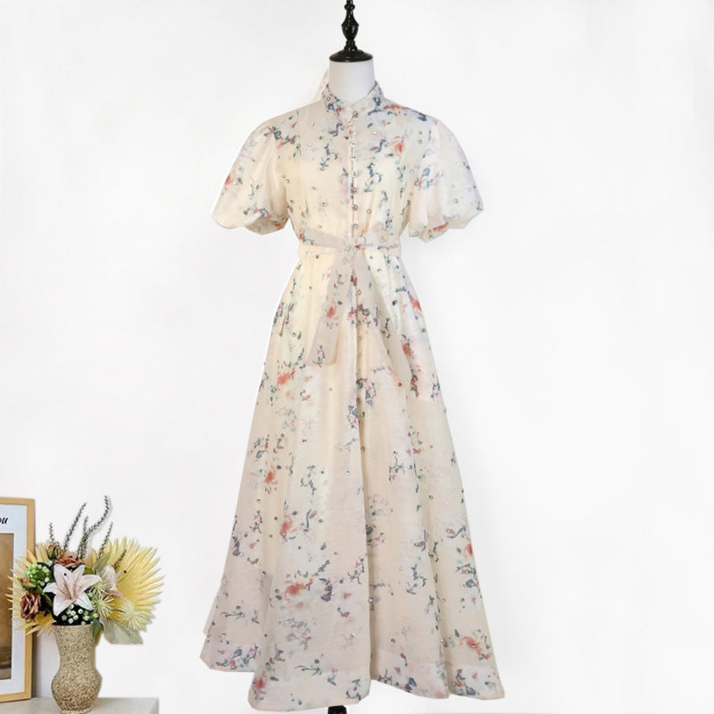 Women's Elegant Lantern Sleeve Single-breasted High Quality Shorts