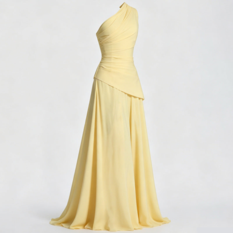 Classic Women's Yellow Summer Slimming Fashionable Dress