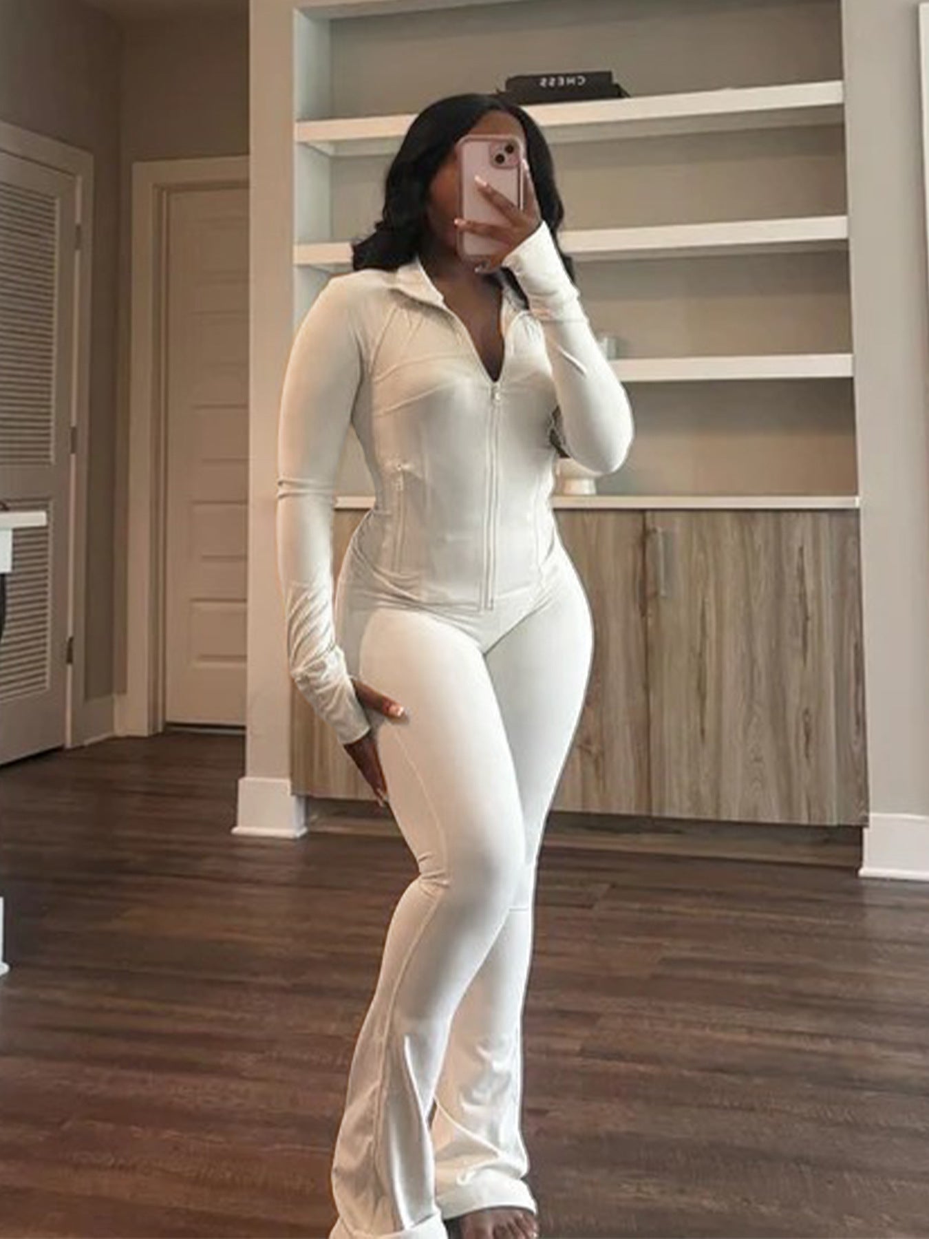Women's Sports Leisure Sexy Tight Long-sleeved Horn Fashion Casual Suit