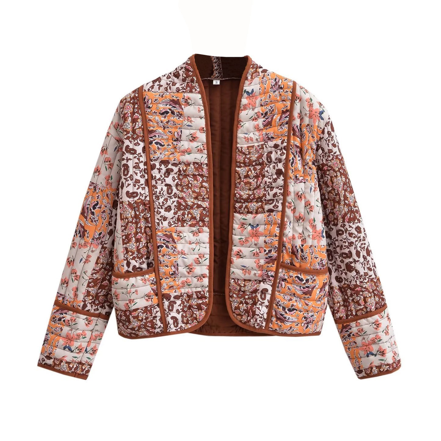 Women's Autumn Fashion Printed Loose Casual Quilted Coats