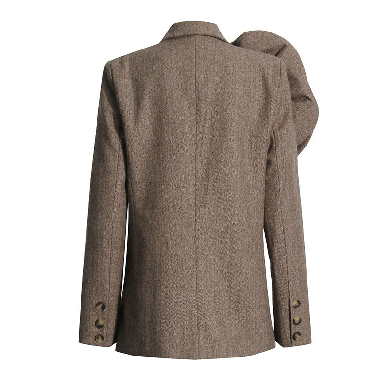 Women's Temperament Commute Style Autumn Design Stitching Three-dimensional Blazers