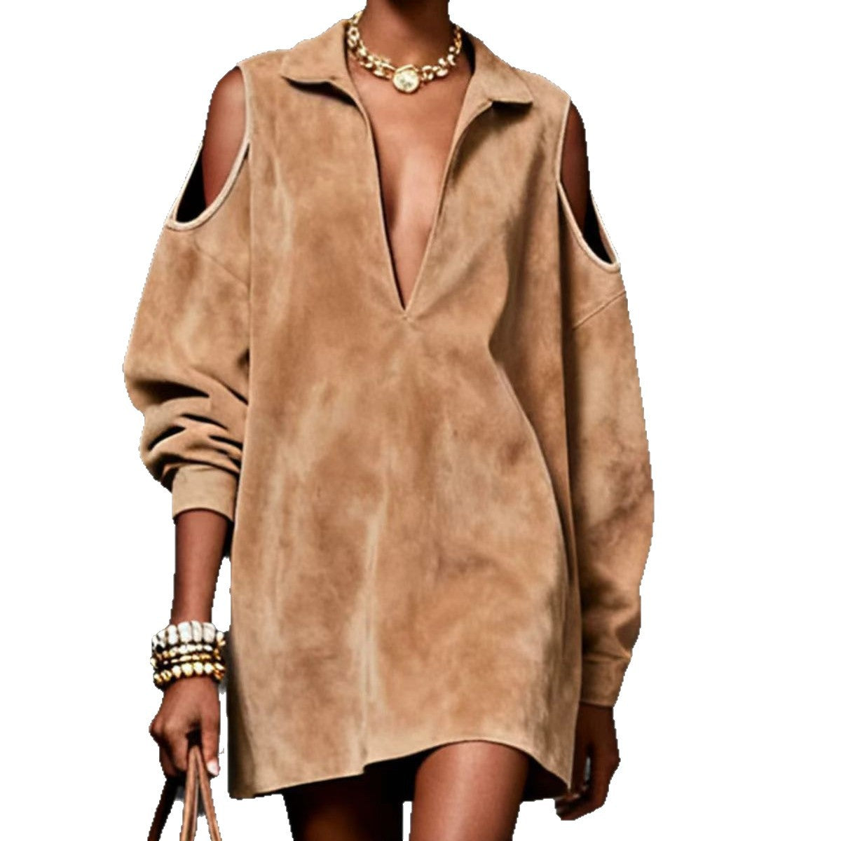 Women's Long Sleeve Casual Loose-fitting Mid-length Dress Dresses