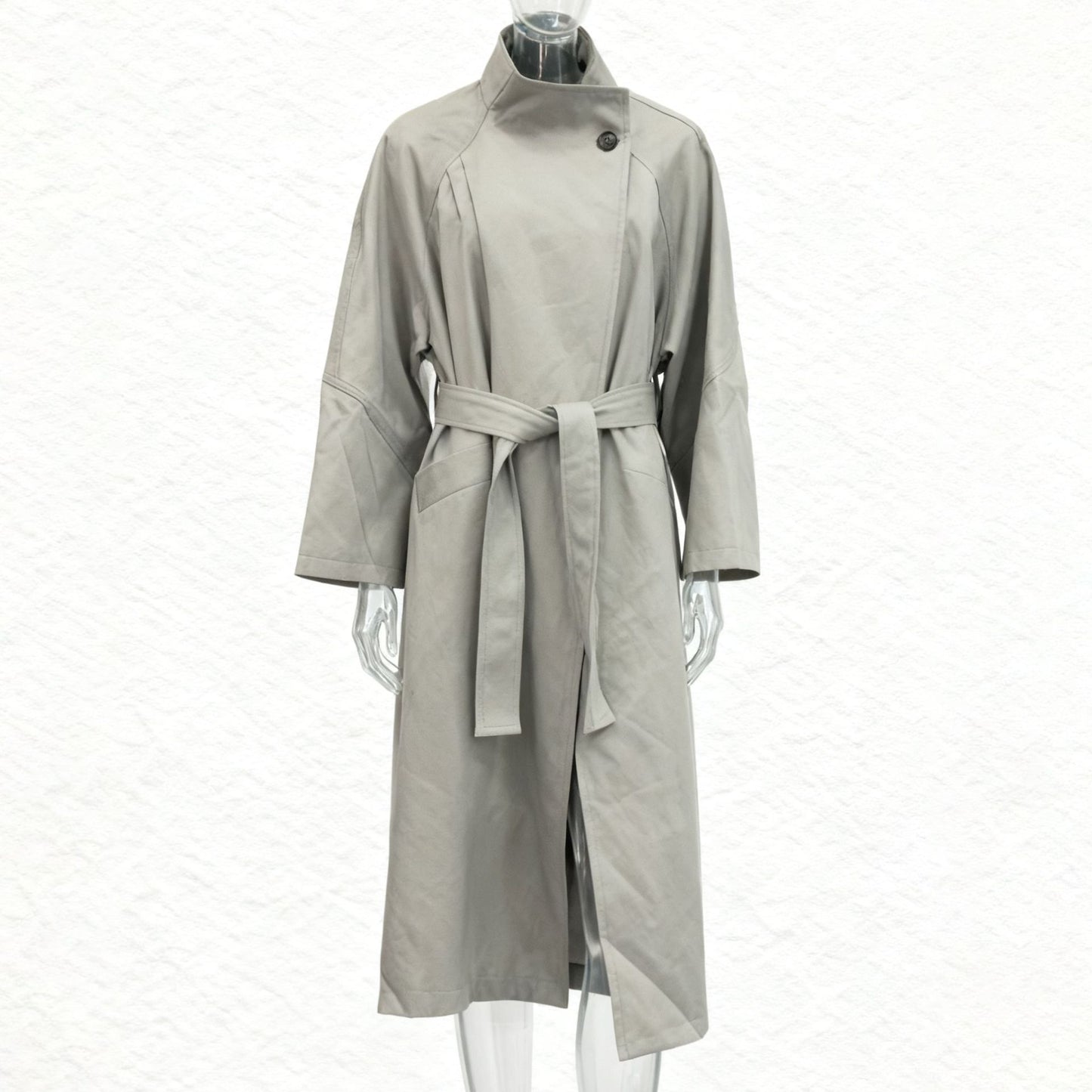 Women's Elegant Stand Collar Trench Loose Design One Button Coats