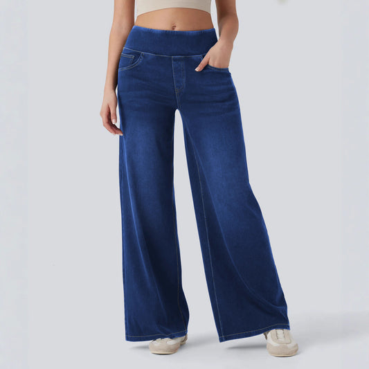Women's Loose Zip Wide Leg Slim Fit Jeans