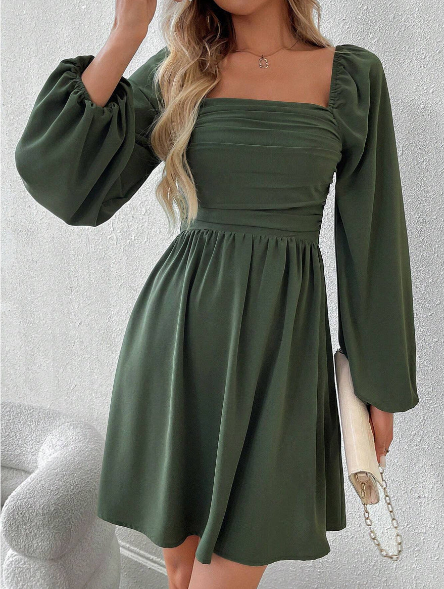 Women's Long Sleeve Pleated Simple Casual Autumn Skirts