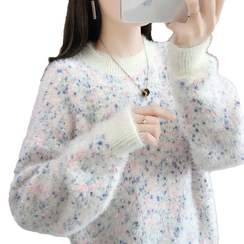 Women's Mink Fur Loose Korean Style Lazy Thickened Women's Sweater