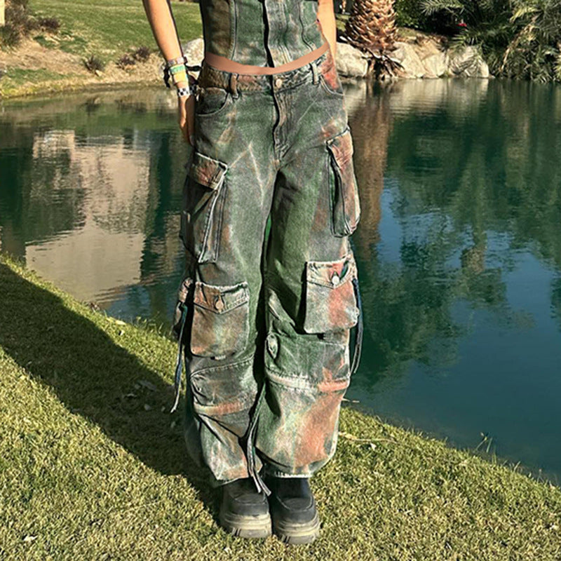 Blooming Trousers American Style Street Cool Jeans